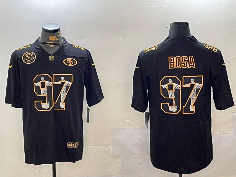 Men San Francisco 49ers #97 Bosa Black Fashion 2024 Nike Limited NFL Jersey style 13
